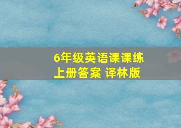 6年级英语课课练上册答案 译林版